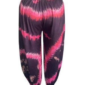 Plus tie dye Pink and Black Harem Pants